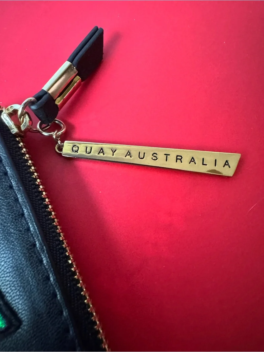 Quay Black Lipstick & Sunglasses Appliqué Sunglasses Case